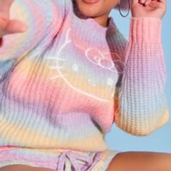 Plus Size Gradient Hello Kitty Sweater by Forever 21! Size: 0X Color: PURPLE/MUL - Picture 1 of 5